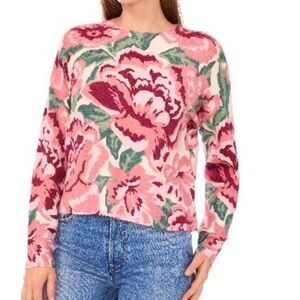 CeCe Pink Floral Sweater